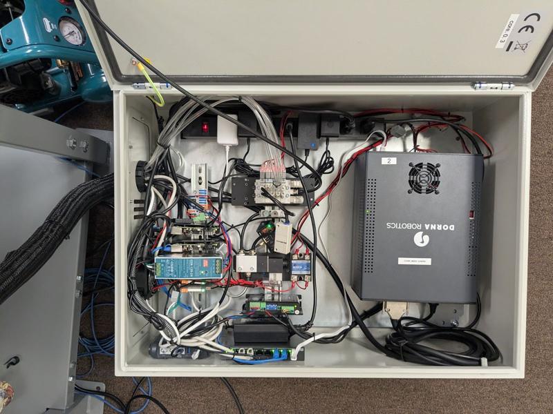 An older control cabinet