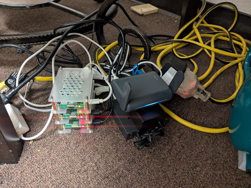 Raspberry Pi cluster we used to run simulation and motion planning