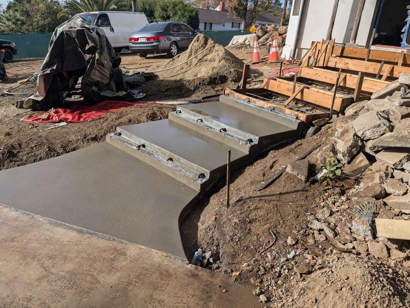 Pouring the front staircase